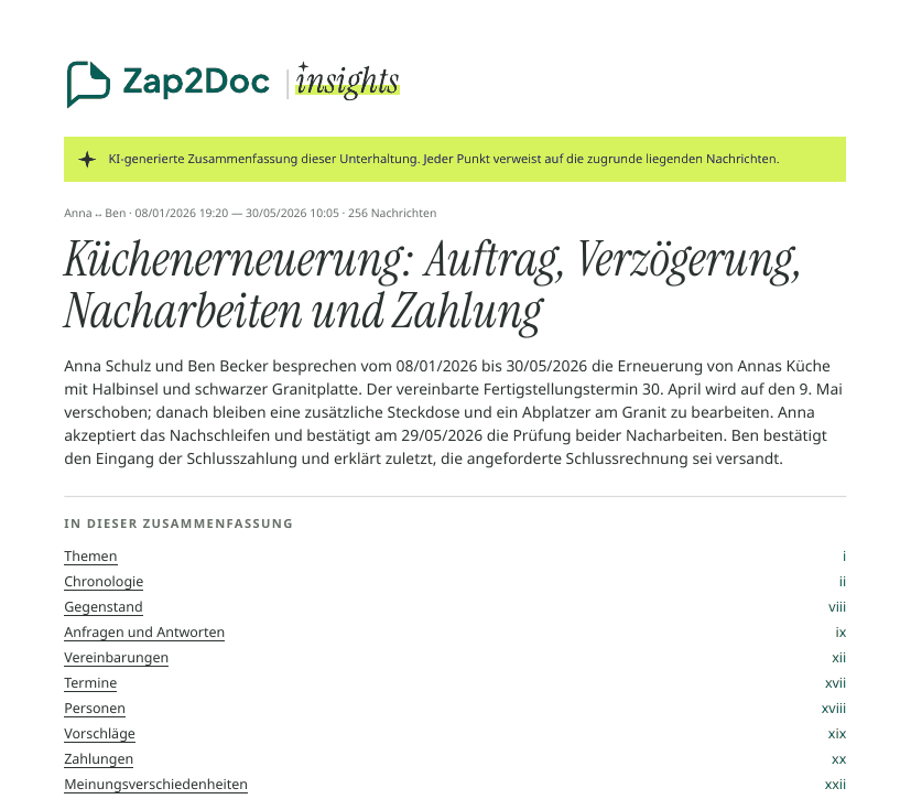 Insights-Zusammenfassung